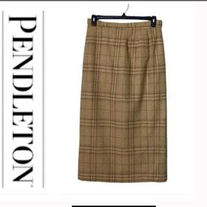 Pendleton Women's 100% Virgin Wool Plaid Maxi Skirt Size 12 Made in USA Vintage